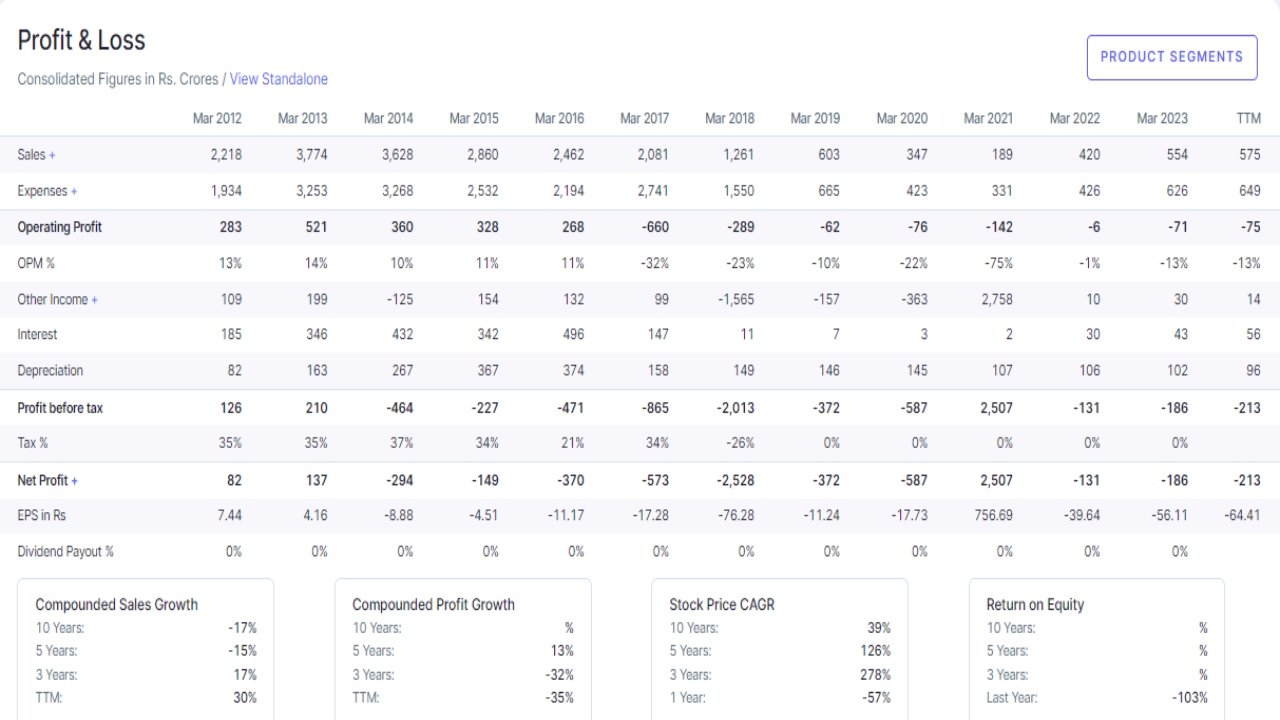 SEL Manufacturing Profit and Loss