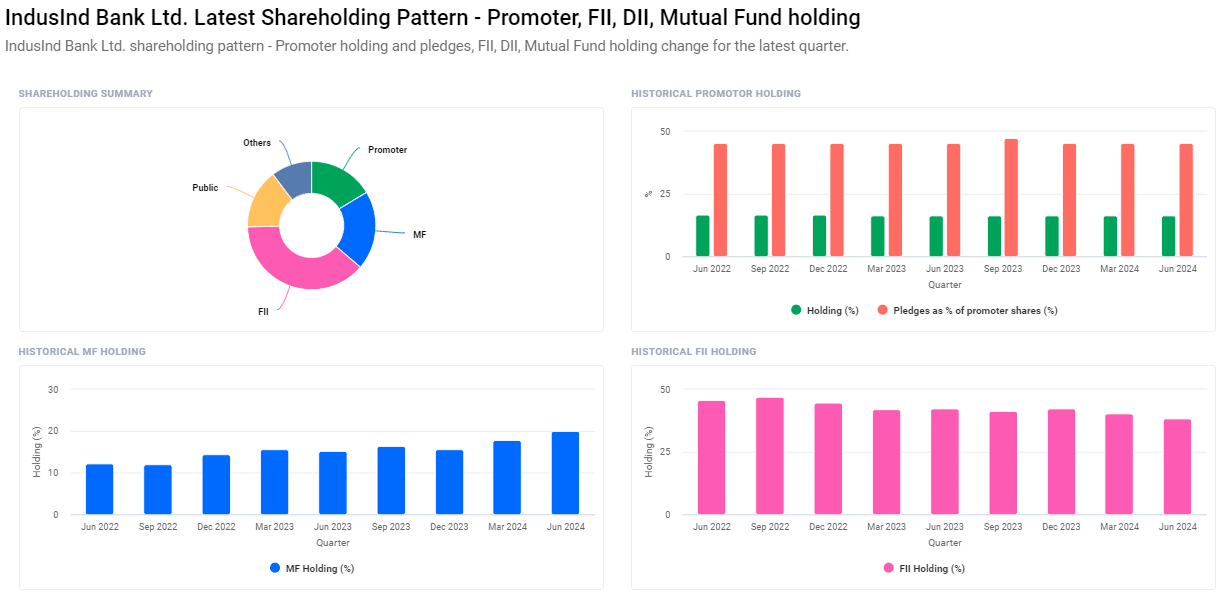 Shareholding Pattern For Indusind Bank Share Price