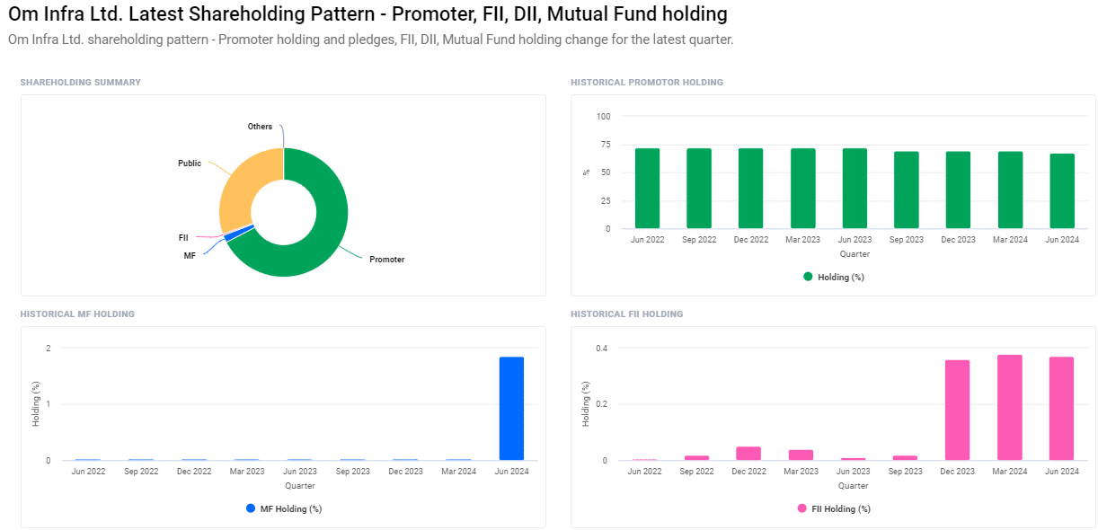 Shareholding Pattern For OM Infra Share Price