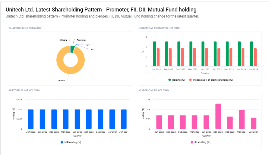 Unitech LTD Shareholding Pattern