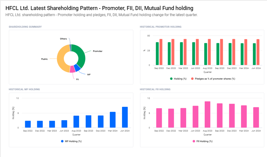 HFCL Ltd Shareholding Pattern